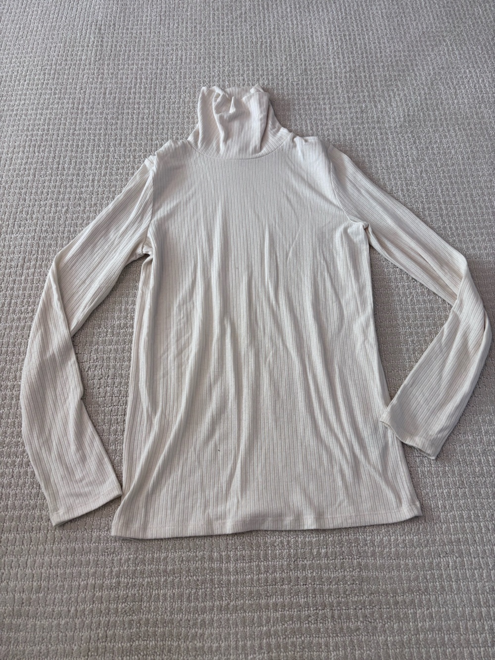 Madewell Ribbed Long-Sleeve Turtleneck Top - White